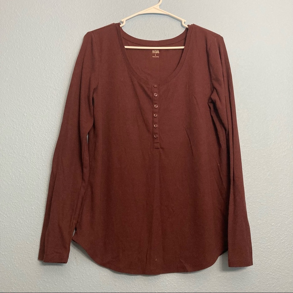 A.N.A. LongSleeve Top - Maroon - Size Large